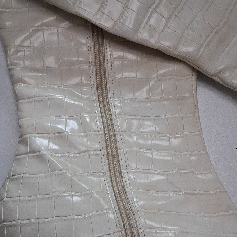 Coconuts by Matisse Ivory Croc Heeled Boots - Picture 3 of 7